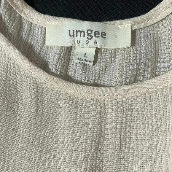 Umgee beige size L cold shoulder mini dress EUC - Picture 10 of 11